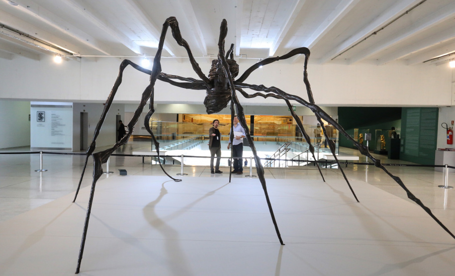 O Museu Oscar Niemeyer conta com as mostras Spider (Aranha), da artista francesa Louise Bourgeois, e Declaração de Princípios, que reúne trabalhos recentes e inéditos do artista paranaense Geraldo Leão. Foto: José Fernando Ogura/AEN