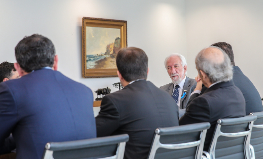 O governador em exercício, Darci Piana recebe dirigentes da Copel e da ANEEL  em reunião no Palácio Iguaçu.    Curitiba, 19/11/2019 -  Foto: Geraldo Bubniak/AEN