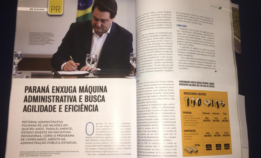 Paraná é destaque em revista do conselho de secretários da Administração