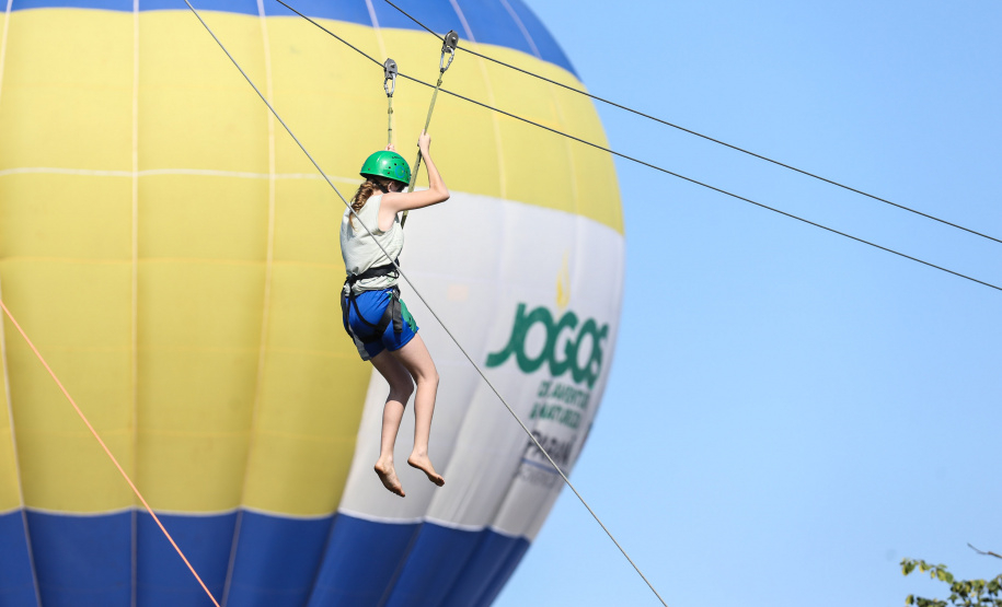 Jogos Aventura e Natureza. TIrolesa 10/08/2019 - Foto: Geraldo Bubniak/AEN