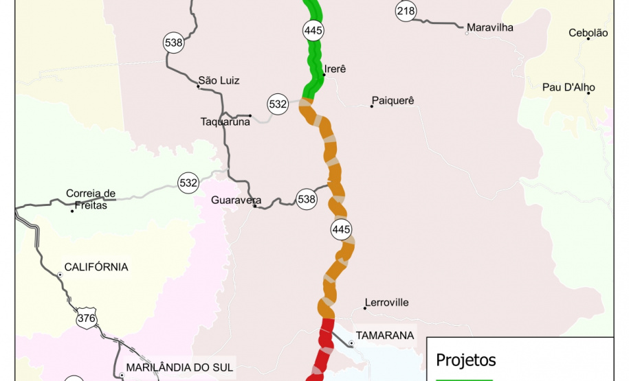 Elaboração do projeto da PR-445 atrai quatro interessados. Foto:DER