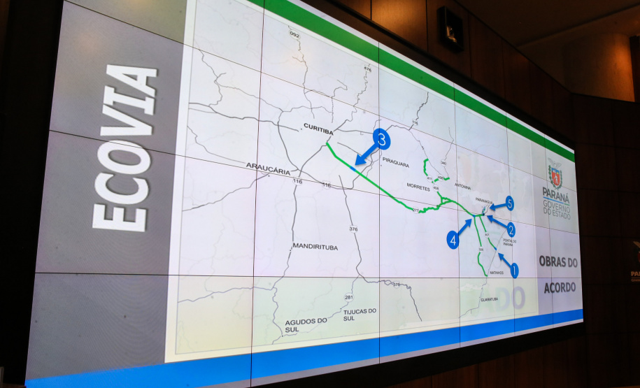 O governador Carlos Massa Ratinho Junior e o secretário de Infraestrutura e Logística, Sandro Alex, divulgam nesta segunda-feira (09), no Palácio Iguaçu, as obras aprovadas pelo Governo do Estado que serão realizadas com os recursos do acordo de leniência firmado pela empresa Ecorodovias, que controla as concessionárias Ecovia e Ecocataratas, e Ministério Público Federal (MPF). Curitiba, 09/12/2019 - Foto: Geraldo Bubniak/AEN