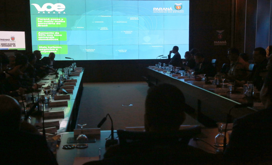 Governador Carlos Massa Ratinho Junior em reunião com os secretários. Curitiba,10/12/2019 Foto:Jaelson Lucas / AEN