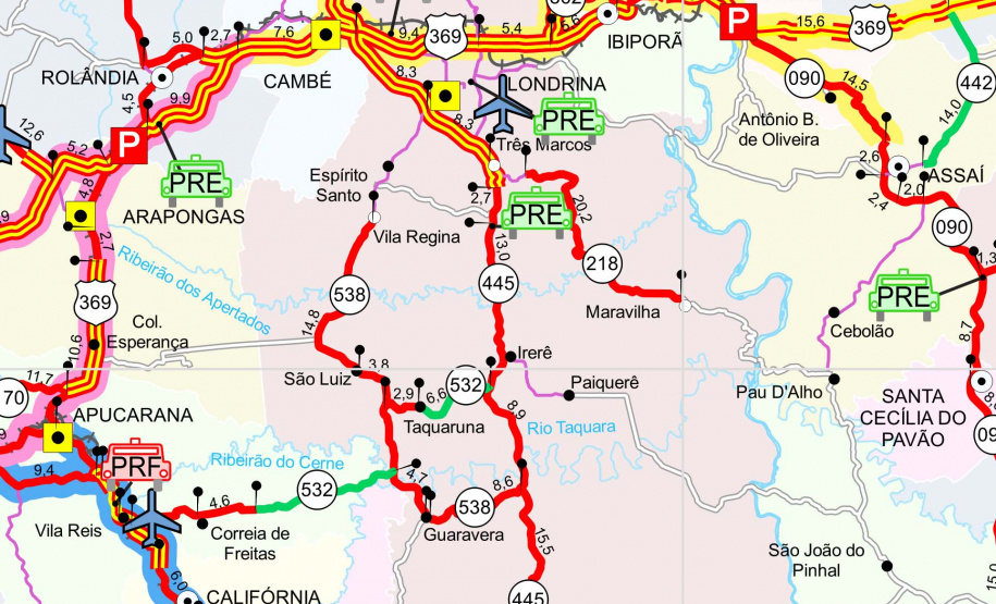 Obras interditam a PR-445 no quilômetro 54 nesta quinta-feira