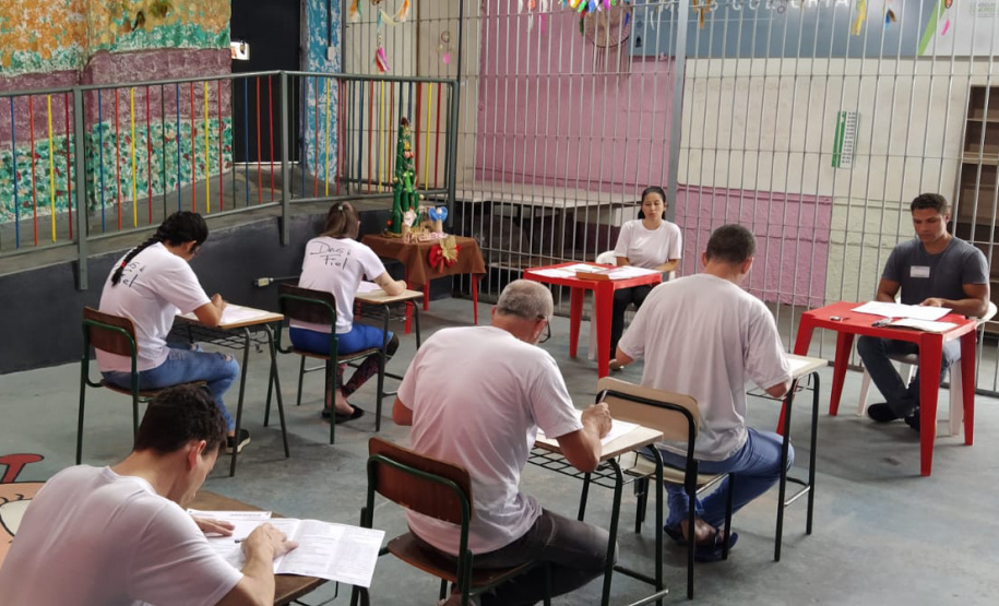 As provas do Exame Nacional do Ensino Médio Para Privados de Liberdade (Enem-PPL) foram aplicadas nesta terça e quarta-feira (11 e 12), em 28 unidades prisionais de todas as regiões do Estado. Foto: Depen