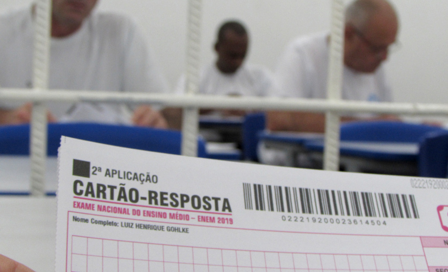 As provas do Exame Nacional do Ensino Médio Para Privados de Liberdade (Enem-PPL) foram aplicadas nesta terça e quarta-feira (11 e 12), em 28 unidades prisionais de todas as regiões do Estado. Foto: Depen