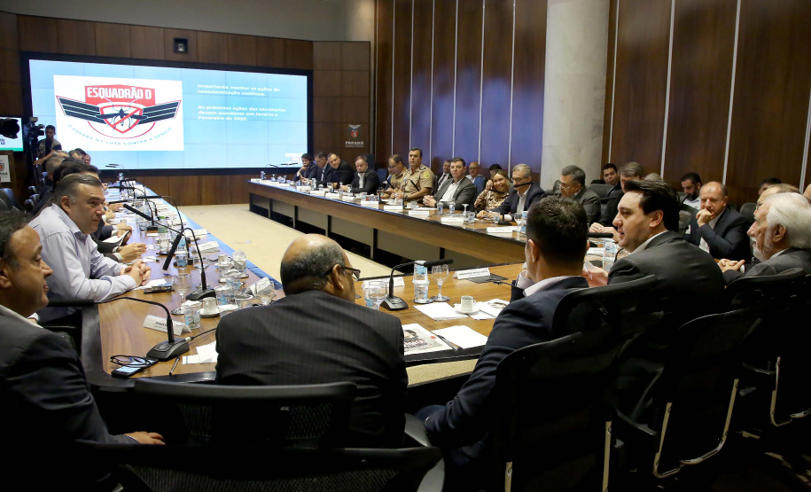 Governador Carlos Massa Ratinho Junior em reunião com os secretários. Curitiba,17/12/2019 Foto:Jaelson Lucas / AEN