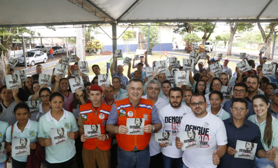 O município de Quinta do Sol, que está em epidemia e com 179 casos confirmados da doença, recebeu o secretário de Estado da Saúde, Beto Preto, que falou com a comunidade, profissionais de saúde sobre a importância de ações e mutirões de limpeza e eliminação de criadouros do mosquito.Foto: Gilson Abreu/AEN