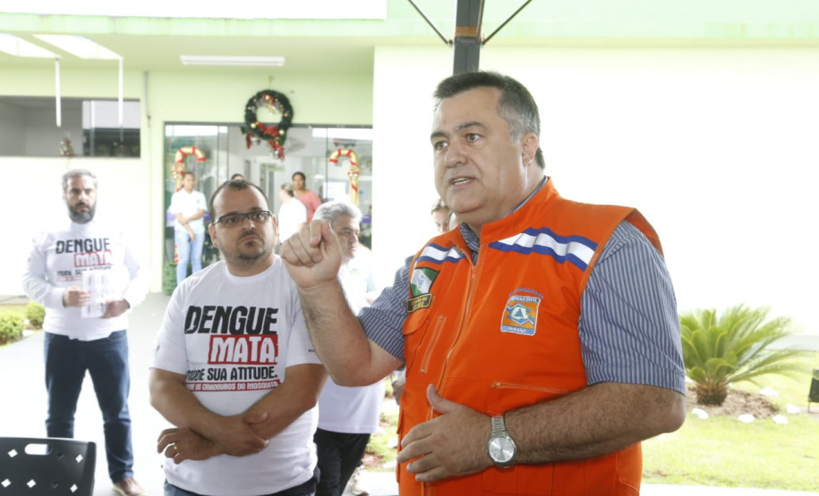 O município de Quinta do Sol, que está em epidemia e com 179 casos confirmados da doença, recebeu o secretário de Estado da Saúde, Beto Preto, que falou com a comunidade, profissionais de saúde sobre a importância de ações e mutirões de limpeza e eliminação de criadouros do mosquito.Foto: Gilson Abreu/AEN