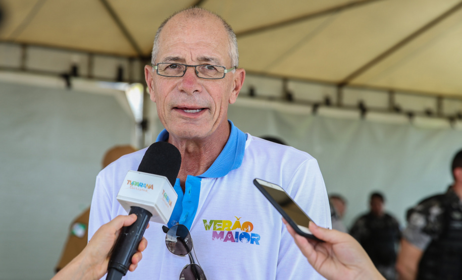 O vice governador Darci Piana participa neste sábado (21), do Lançamento do  Verão Maior 2019/2020. O evento acontece em Matinhos  e marca o início das ações dos órgãos estaduais no Litoral e nas praias de água doce nas Costas Oeste, Norte e Noroeste, durante toda a temporada até 1º de março. Na foto prefeito de Matinhos, Prefeito Ruy Hauer Reichert.  Matinhos, 21/12/2019 -  Foto: Geraldo Bubniak/AEN