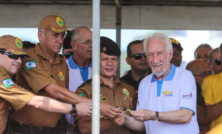 O vice governador Darci Piana participa neste sábado (21), do Lançamento do  Verão Maior 2019/2020. O evento acontece em Matinhos  e marca o início das ações dos órgãos estaduais no Litoral e nas praias de água doce nas Costas Oeste, Norte e Noroeste, durante toda a temporada até 1º de março.  Matinhos, 21/12/2019 -  Foto: Geraldo Bubniak/AEN