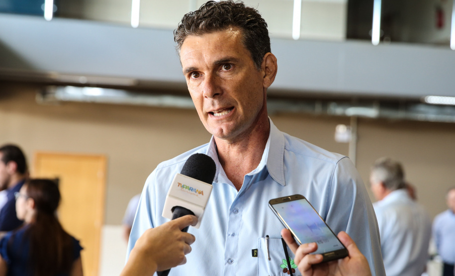 O Governador Carlos Massa Ratinho Junior lança nesta sexta-feira (17/01) o  projeto de transformação de subprodutos da agropecuária e da agroindústria em energias renováveis, no Biopark em Toledo. Serão implantadas uma usina de biometano (combustível veicular) e duas de geração de energia elétrica, a partir de dejetos suínos. Na foto, Leandro de Azevedo. Toledo, 17/01/2020 -  Foto: Geraldo Bubniak/AEN