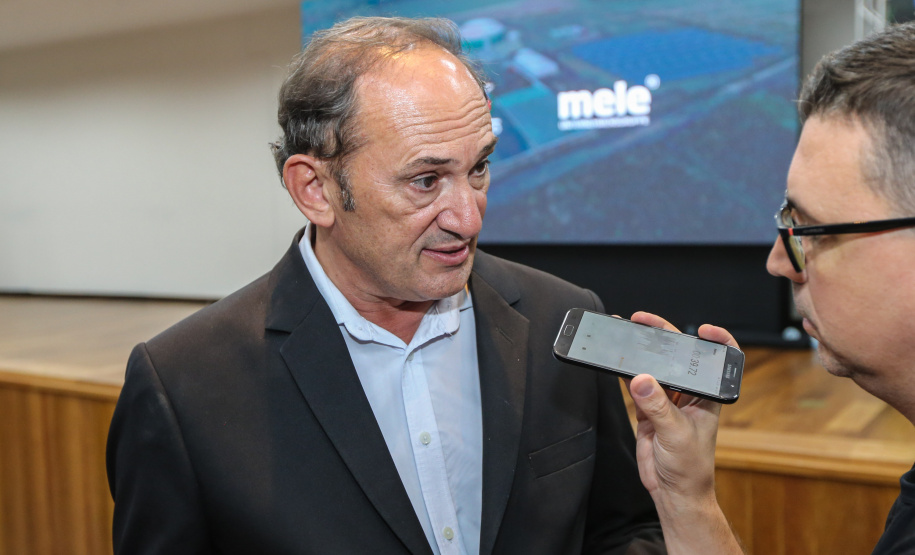 O Governador Carlos Massa Ratinho Junior lança nesta sexta-feira (17/01) o  projeto de transformação de subprodutos da agropecuária e da agroindústria em energias renováveis, no Biopark em Toledo. Serão implantadas uma usina de biometano (combustível veicular) e duas de geração de energia elétrica, a partir de dejetos suínos. Na foto, prefeito Lucio de Marchi de Toledo.Toledo, 17/01/2020 -  Foto: Geraldo Bubniak/AEN