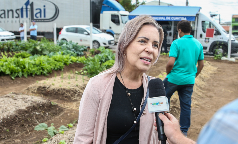 Inauguração da Horta Comunitária Moradias Marumbi do programa da Secretaria de Estado da Agricultura e do Abastecimento,  nesta quinta-feira (16), no bairro Uberaba, em Curitiba. A diretora do Desan (Departamento de Segurança Alimentar e Nutricional), Márcia Cristina Stolarski. 22/01/2020  -  Foto: Geraldo Bubniak/AEN