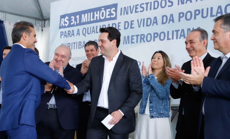 A primeira unidade de cuidados paliativos do Sul do Brasil com atendimento pelo Sistema Único de Saúde (SUS), o Hospice Erasto Gaertner, foi inaugurada nesta sexta-feira (24), em Curitiba, com a presença do governador Carlos Massa Ratinho Junior. Foto: Rodrigo Felix Leal