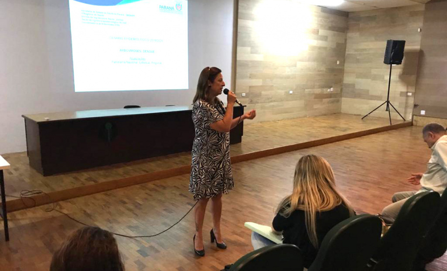 Desde o início da semana, equipe técnica da Secretaria da Saúde do Paraná percorre as regiões do estado que apresentam maiores índices de infestação de dengue para capacitação sobre o manejo clínico da doença.
Foto: SESA