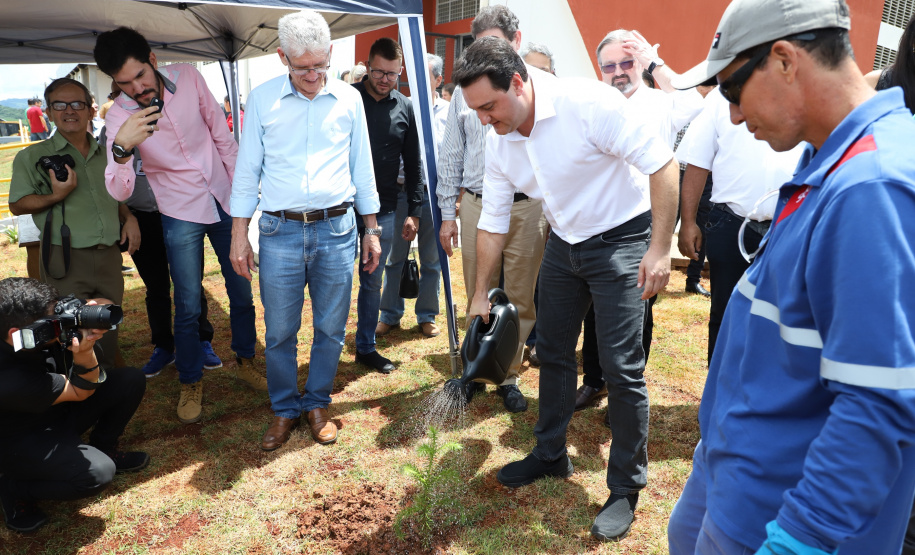 O governador Carlos Massa Ratinho Junior inaugurou nesta sexta-feira (31) a primeira escola técnica de operação florestal do Brasil, em Ortigueira, nos Campos Gerais. O Centro Estadual de Educação Profissional Florestal e Agrícola é fruto de uma parceria entre o Governo do Estado, a Klabin e a prefeitura. O investimento total foi de R$ 35 milhões, sendo R$ 12 milhões repassados pela Secretaria da Educação e do Esporte. Foto: José Fernando Ogura/AEN