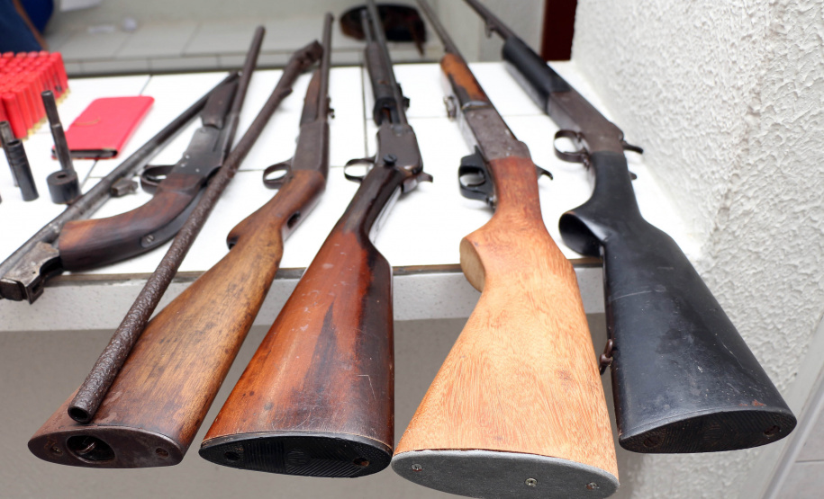 Desde 2010, foram tiradas de circulação 72,9 mil armas. Somente em 2019, foram apreendidas mais de 6,1 mil.
Foto: Divulgação/SESP