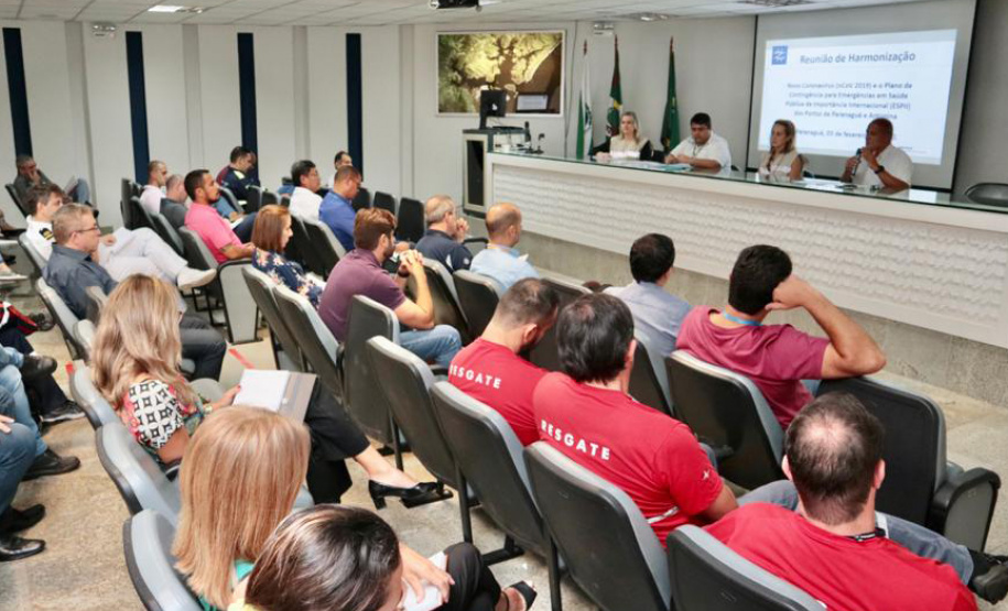 Portos do Paraná realizou reuniões com Anvisa, Marinha, Regional de Saúde, Samu, Hospital Regional do Litoral, empresas, armadores e operadores portuários, sobre o novo coronavirus. Foi ressalta importância dos planos de contingência e da articulação entre órgãos para o enfrentamento da doença. Foto Claudio Neves / Portos do Paraná