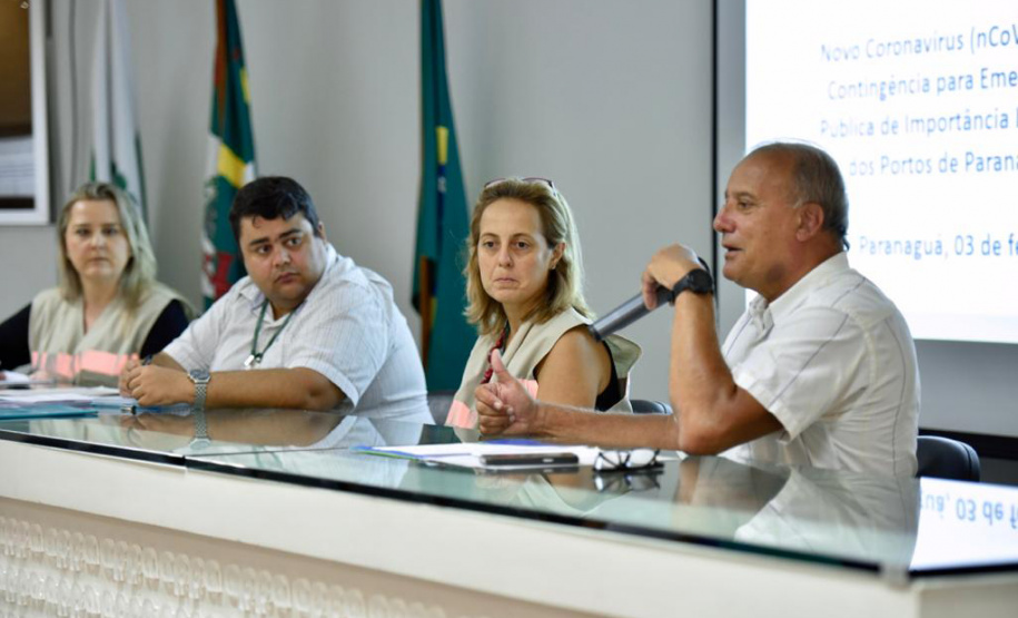 Portos do Paraná realizou reuniões com Anvisa, Marinha, Regional de Saúde, Samu, Hospital Regional do Litoral, empresas, armadores e operadores portuários, sobre o novo coronavirus. Foi ressalta importância dos planos de contingência e da articulação entre órgãos para o enfrentamento da doença. Foto Claudio Neves / Portos do Paraná