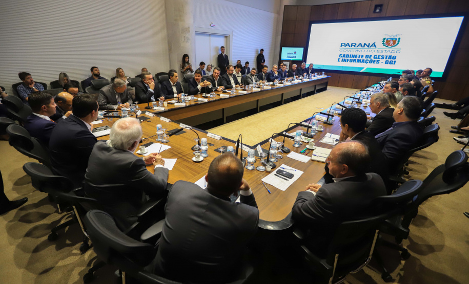 O governador Carlos Massa Ratinho Junior participa da reunião semanal com o secretariado.
Curitiba, 04-02-20.
Foto: Arnaldo Alves / AEN.