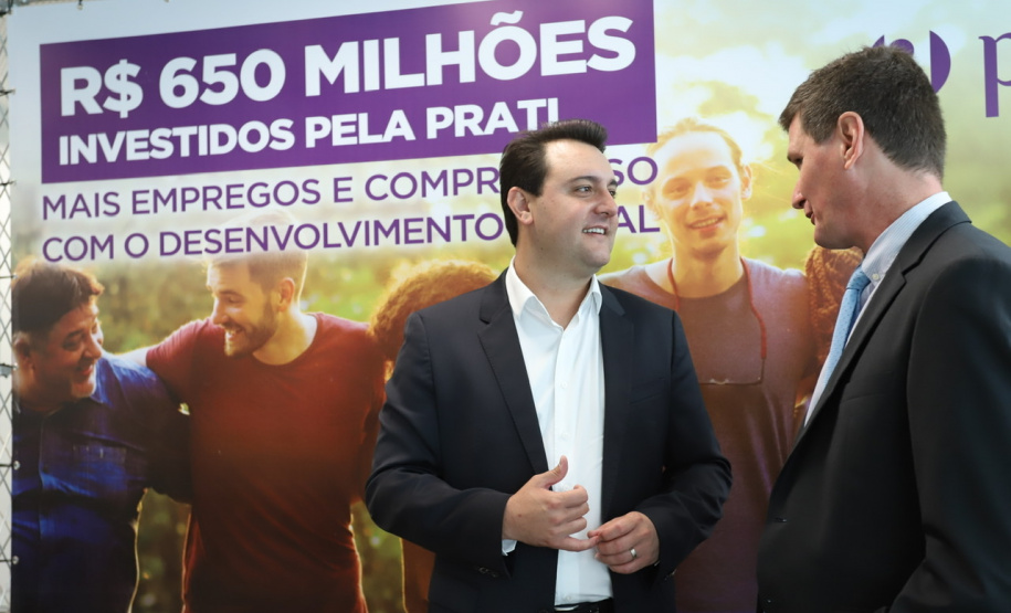 A empresa de medicamentos Prati-Donaduzzi confirmou nesta quarta-feira (5), em evento com o governador Carlos Massa Ratinho Junior, no Palácio Iguaçu, investimentos de R$ 650 milhões nos próximos três anos na ampliação da sua planta em Toledo, no Oeste do Paraná. - Curitiba, 05/02/2020 - Foto: José Fernando Ogura/AEN