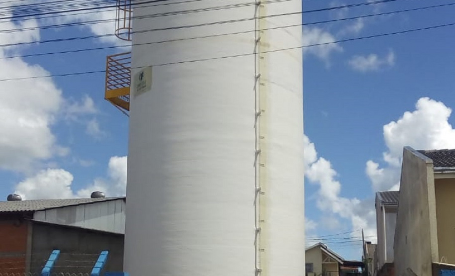 Com o término das obras, capacidade de armazenamento de água na cidade será de quase 14 milhões de litros.
Foto: Sanepar