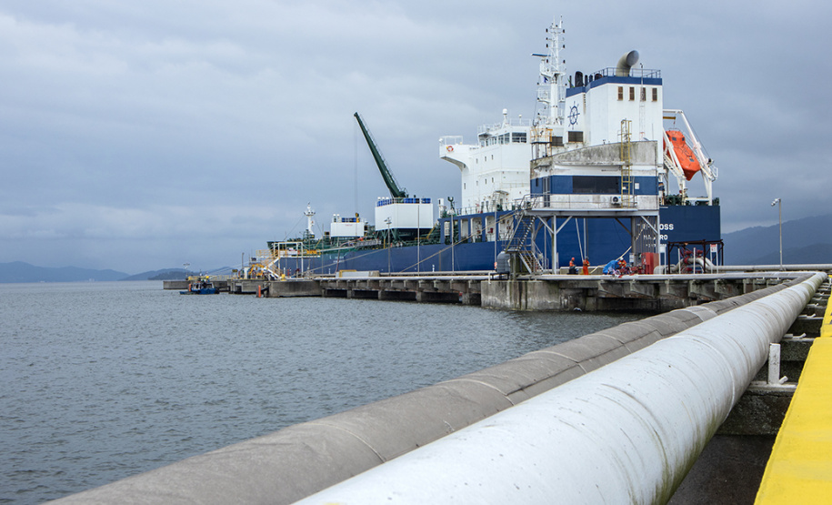 Os portos de Paranaguá e Antonina movimentaram 3,44 milhões de toneladas de carga nos primeiros 31 dias do ano. Janeiro foi um mês de alta nos volumes de carga geral e granéis líquidos, tanto importação quanto exportação. Os terminais paranaenses apostam na multimodalidade e tiveram destaque no embarque de açúcar em saca, contêineres, óleo vegetal e derivados de petróleo.  -  Paranaguá, 20/02/2020  -  Foto: Claudio Neves/Portos do Paraná