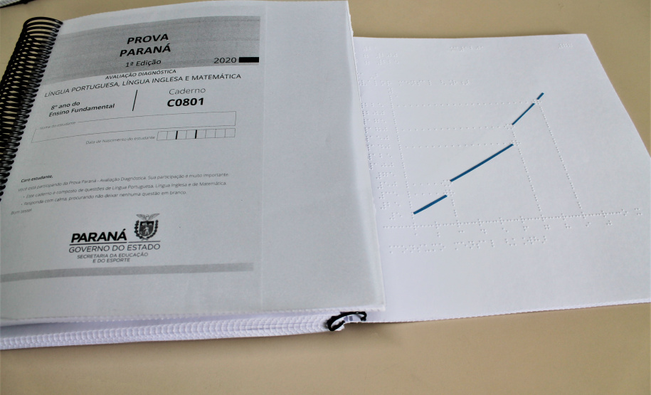 Marcada para o dia 18 de fevereiro, a primeira edição da Prova Paraná em 2020 foi pensada de modo a incluir todos os estudantes da rede estadual de Educação com necessidades especiais. Para que isso seja possível, foram impressas provas diferenciadas para alunos cegos ou com baixa visão e serão repassadas orientações específicas às escolas a respeito da aplicação do teste a jovens da Educação Especial  -  Curitiba, 10/02/2020  -  Foto: Divulgação SEED