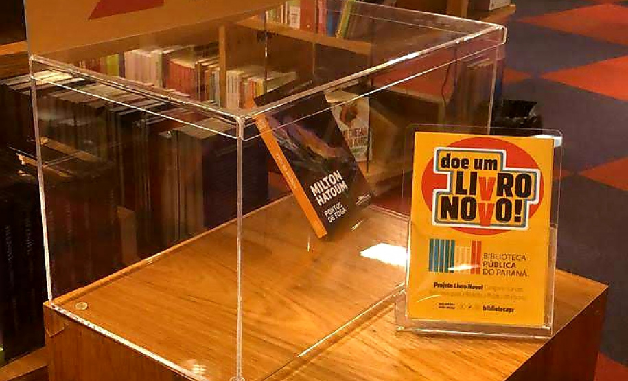 O projeto Livro Novo conta com urnas disponíveis na Biblioteca Pública do Paraná, na Livraria Cultura do Shopping Curitiba, na Livraria da Vila do Pátio Batel e nas Livrarias Curitiba da Boca Maldita, Shopping Palladium e ParkShopping Barigüi. Na Livraria da Vila, o público tem direito a 10% de desconto na compra de títulos para doação.
Foto: BPP