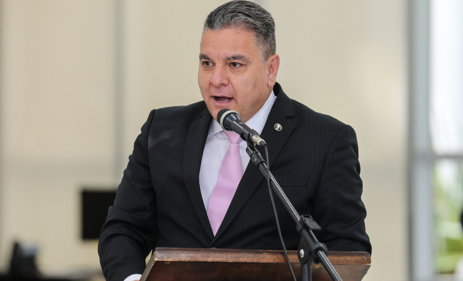 Precatorios O Presidente do Tribunal de Justiça do Paraná (TJPR), Desembargador Adalberto Jorge Xisto Pereira discursa na solenidade de pagamento de precatórios preferenciais a credores que participaram das rodadas de negociação promovidas pelo TJPR no ano passado. Curitiba, 04/02/2020 - Foto: Geraldo Bubniak/AEN
