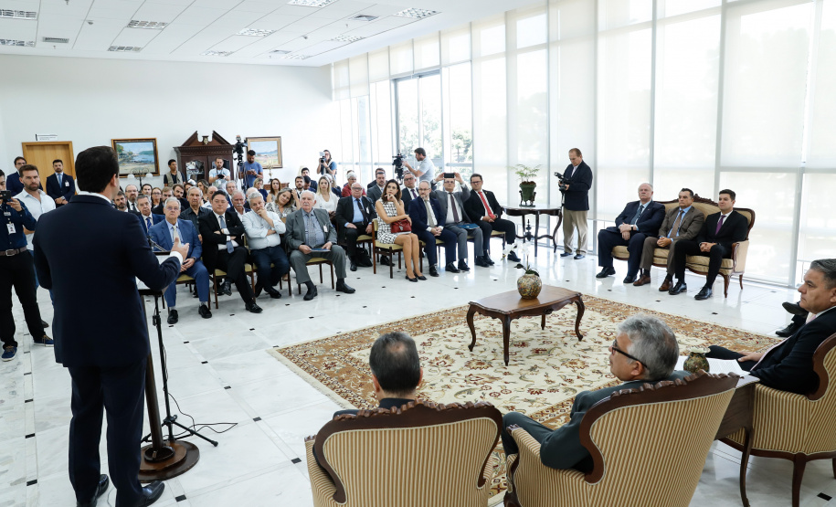 O Governador Carlos Massa Ratinho Junior participa nesta segunda-feira (17), da solenidade para o pagamento de precatórios preferenciais a credores que participaram das rodadas de negociação promovidas pelo TJPR no ano passado. Curitiba, 04/02/2020 - Foto: Rodrigo Félix Leal/AEN