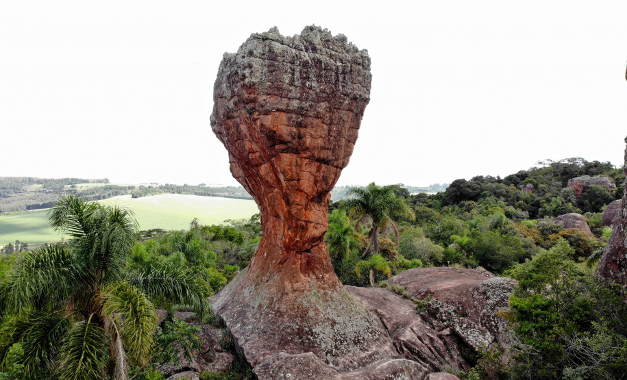O governador Carlos Massa Ratinho Junior assinou nesta quarta-feira (19) o contrato de concessão de áreas do Parque Estadual Vila Velha, em Ponta Grossa, nos Campos Gerais, para a empresa Eco Parques do Brasil S/A. A empresa vai investir em serviços de apoio à visitação, turismo sustentável e recreação é de trinta anos. Foto Gilson Abreu/AEN