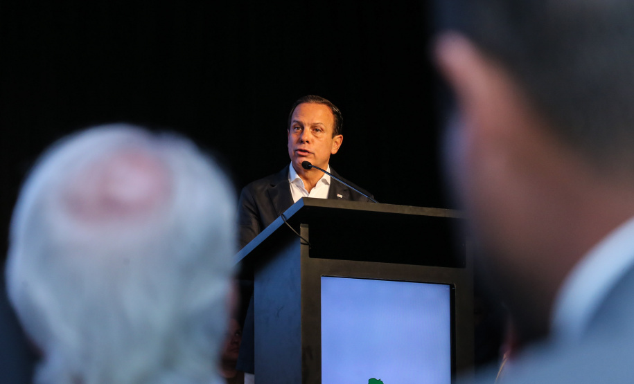 Goverandor Joao Doria do Estado de São Paulo.  Governadores de sete estados participam neste sábado (29), em Foz do Iguaçu, do sexto encontro do Consórcio de Integração Sul e Sudeste (Cosud). O encontro acontece no Hotel Wish.   29/02/2020 -  Foto: Geraldo Bubniak/AEN