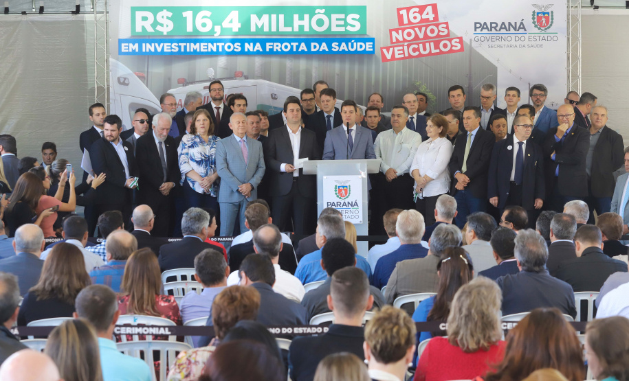O governador Carlos Massa Ratinho Junior entrega nesta quarta-feira (04) 164 veículos a municípios de diversas regiões do Estado.
Curitiba, 04-03-20.
Foto: Arnaldo Alves / AEN