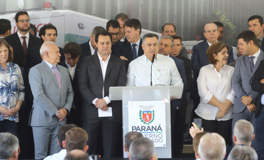 O governador Carlos Massa Ratinho Junior entrega nesta quarta-feira (04) 164 veículos a municípios de diversas regiões do Estado.
Curitiba, 04-03-20.
Foto: Arnaldo Alves / AEN