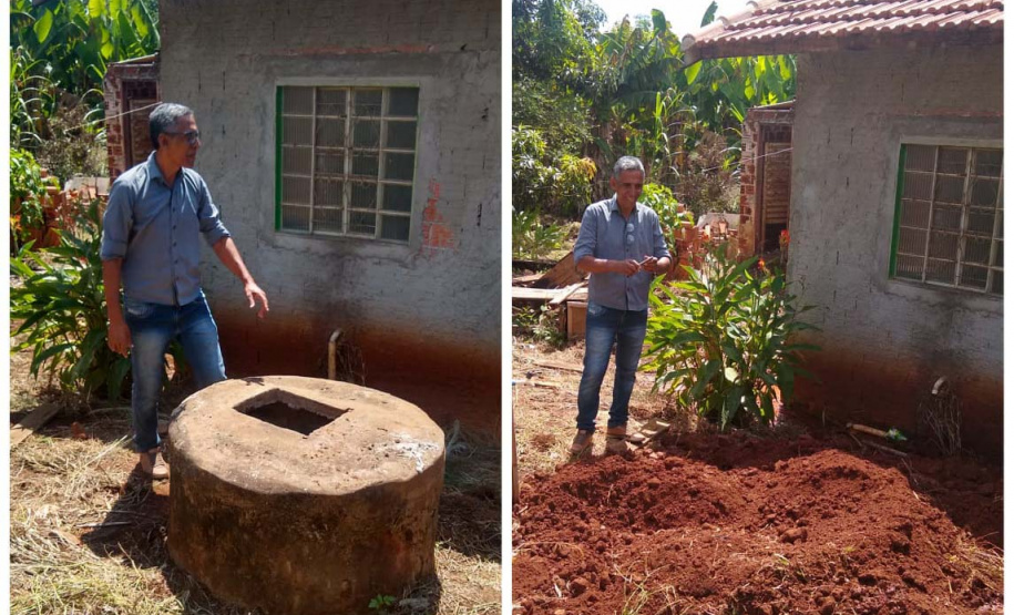 Poços e fossas com focos do mosquito da dengue estão sendo aterrados. Foto:Leandro Mello/Prefeitura de Barbosa Ferraz