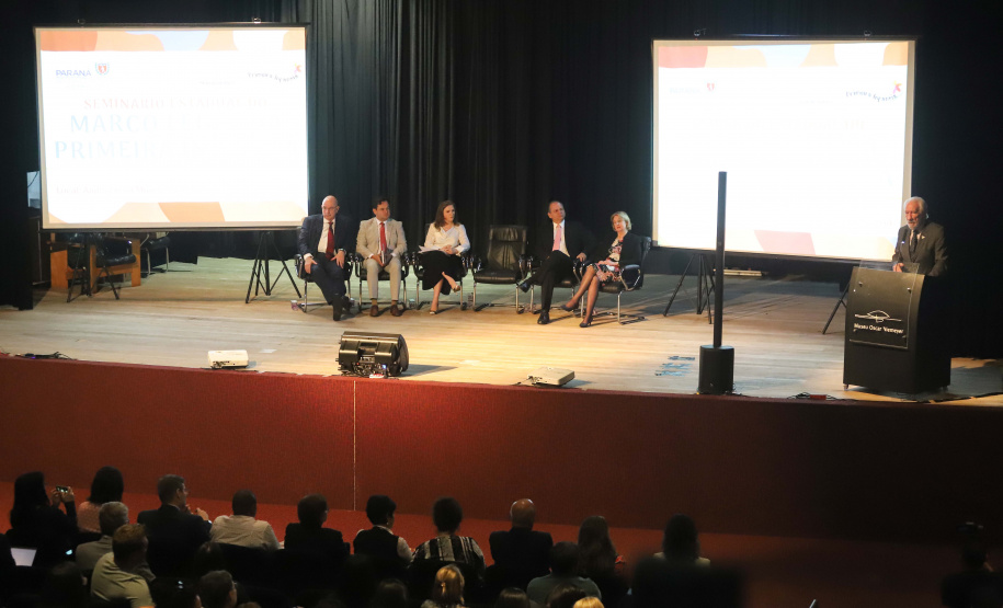 O governador em exercício Darci Piana, participou da abertura do Seminário Estadual do Marco Legal da Primeira Infância.
Curitiba, 09-03-20.
Foto: Arnaldo Alves / AEN