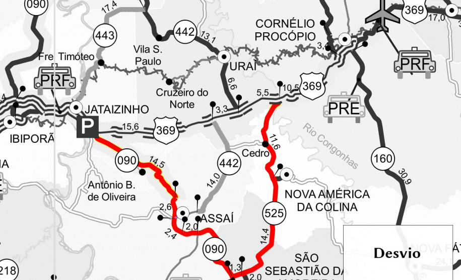 Detonação de rochas interdita BR-369 nesta quarta-feira