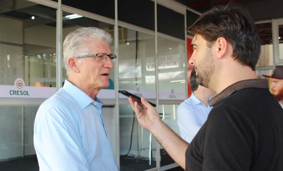 Secretário da Agricultura e do Abastecimento, Norberto Ortigara, durante a 29ª Expobel, em Francisco Beltrão. Foto: Gisele Barão/SEAB