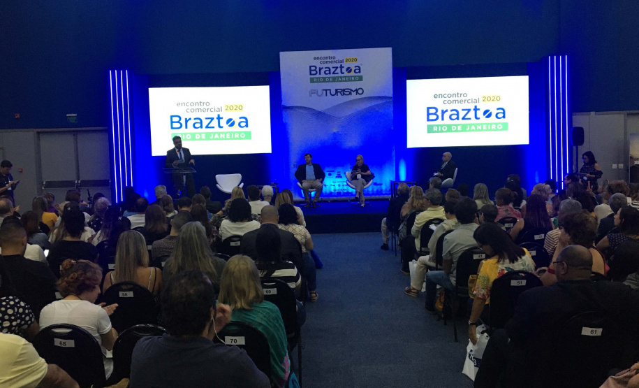 A Paraná Turismo participou nesta terça feira (10) do Encontro Comercial Braztoa Rio de Janeiro 2020, evento exclusivo para agentes de viagens que aconteceu no Centro de Convenções Sul América no Rio de Janeiro. O painel de abertura teve como tema “Qual é o futuro que você vê? O futuro é agora!”. Foto: Paraná Turismo