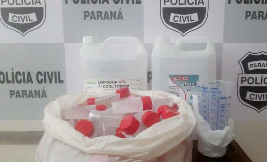 A Polícia Civil do Paraná já deflagrou diversas ações de prevenção ao coronavírus e de combate a crimes relacionados com a pandemia, desde que as medidas restritivas foram anunciadas no Estado, no dia 16 de março. As atividades policiais evitaram eventos com aglomeração de pessoas, resultaram em prisões e apreensões de produtos adulterados.Foto: Polícia Civil