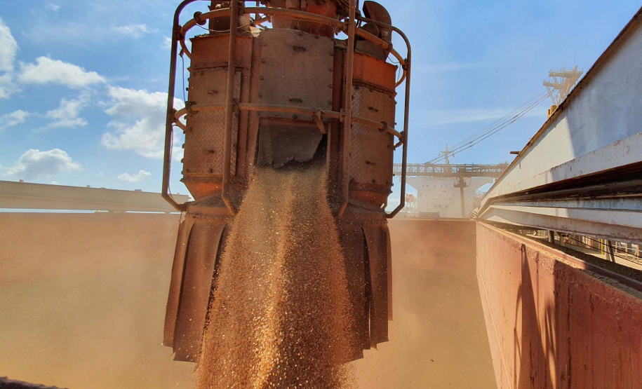Porto de Paranaguá tem exportação recorde de grãos. Foto:Nájia Furlan/Portos do Paraná