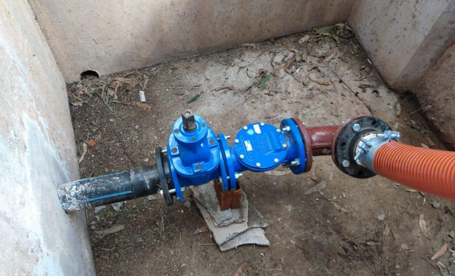 Obra na elevatória de esgoto em Telêmaco Borba. Foto: Sanepar