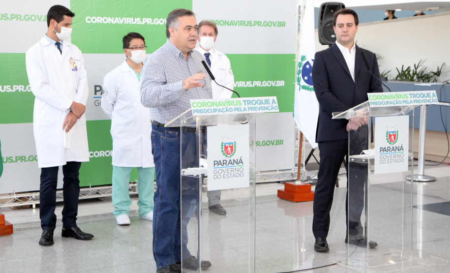 O governador Carlos Massa Ratinho Junior anunciou a ampliação da rede pública de atendimento hospitalar contra o novo coronavírus. Até esta quinta-feira (09/04), o Governo do Estado contratou 419 novos leitos adultos de UTI em todas as regiões, incluindo áreas dos hospitais universitários de Londrina, Maringá, Cascavel e Ponta Grossa.. Foto: Ari Dias/AEN