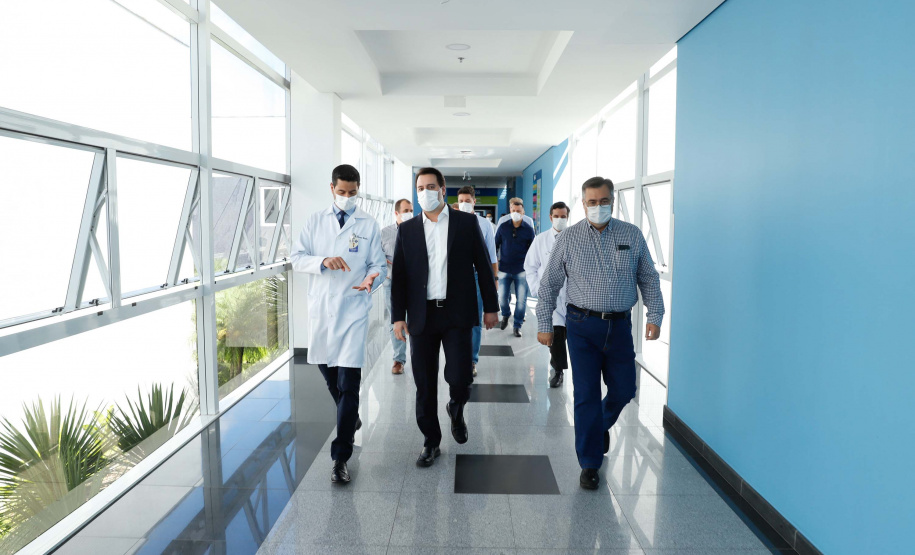 O governador Carlos Massa Ratinho Junior visita o  Hospital do Rocio, em Campo Largo.