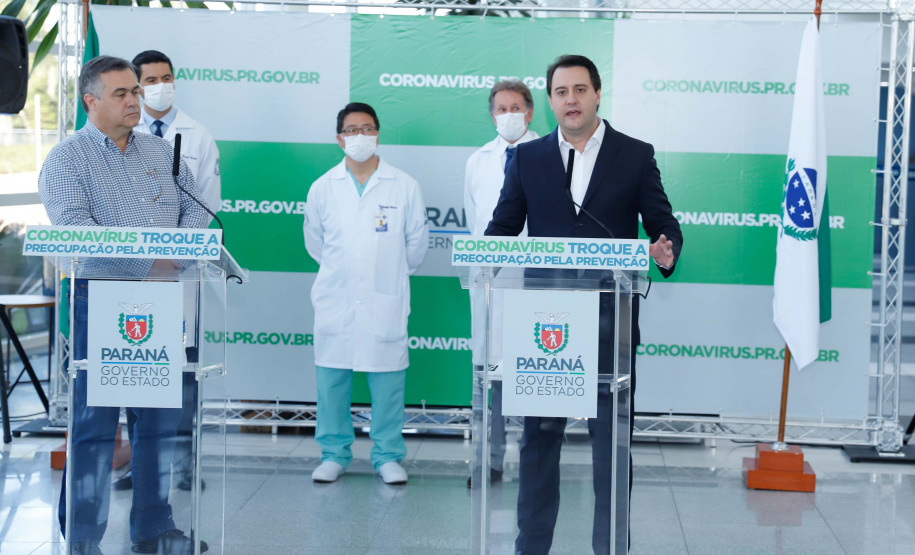 O governador Carlos Massa Ratinho Junior visita o  Hospital do Rocio, em Campo Largo.