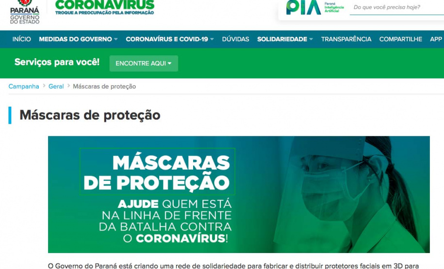 Governo ativa sistema de conexão e distribuição de máscaras 3D.