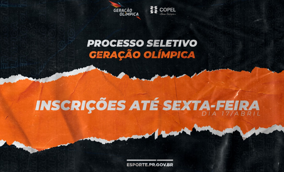 Inscrições no programa Geração Olímpica vai até sexta-feira