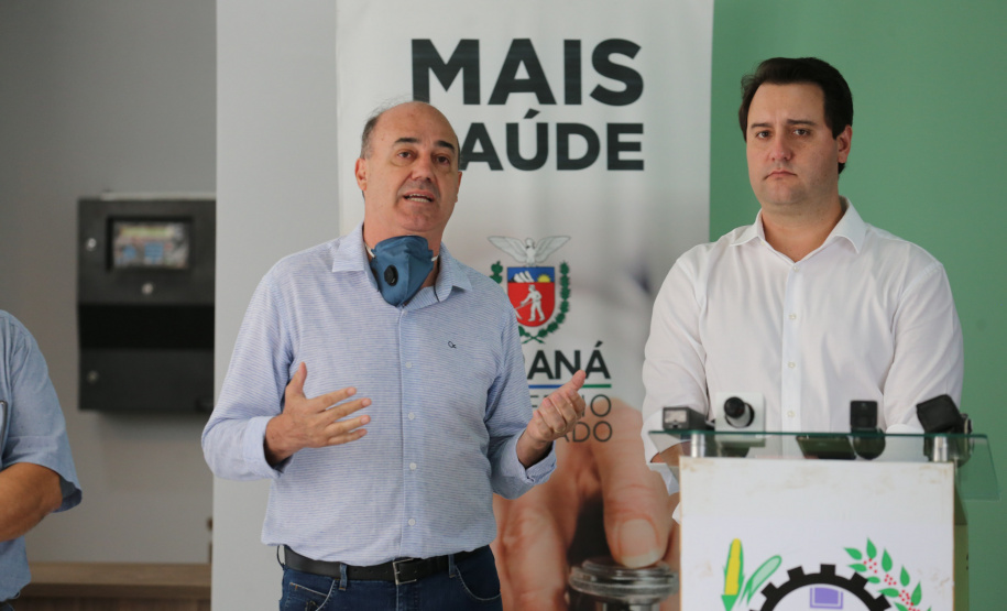 Hosp Ivaipora O Governador Carlos Massa Ratinho Junior visita nesta terça-feira (14/04) as instalações do Hospital Regional de Ivaiporã que terá 104 leitos, sendo 10 reservados para Unidade de Terapia Intensiva (UTI), centro cirúrgico e enfermarias. Na foto, o Prefeito Miguel Amaral Ivaipora, 14/04/2020 - Foto: Geraldo Bubniak/AEN